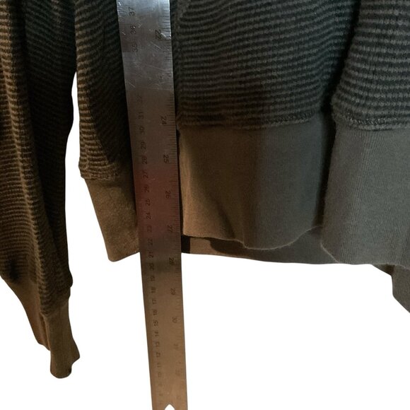 John Varvatos Men's Size M Green Thermal Hoodie Sweater Pullover Top v-neck warm - Picture 5 of 11